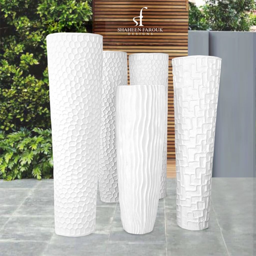 Textured Tall Planter